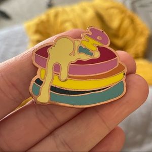 Pansexual Pride Pancake Enamel Pin with locking pin backs